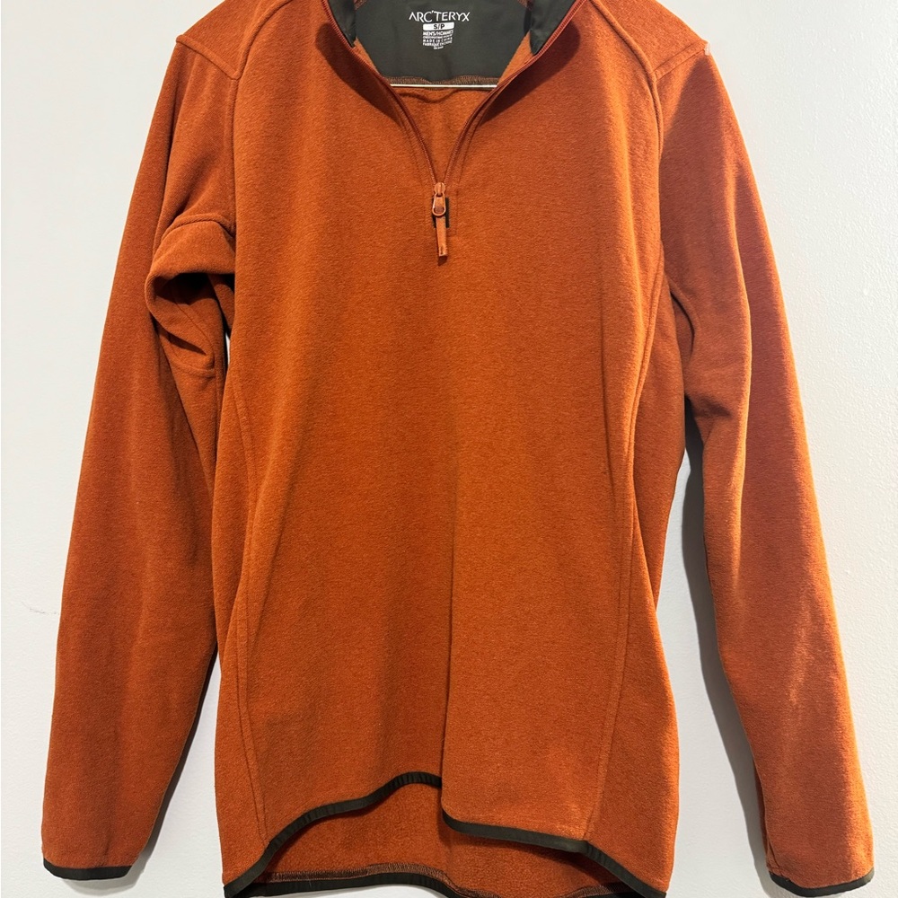 Arc'teryx Men's Rust Zip-Up Sweater Size Small Half Zip Lightweight Fleece